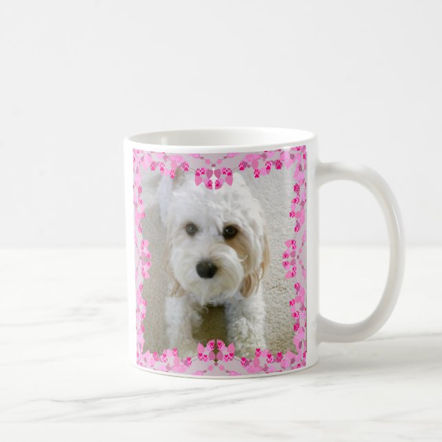 Cavachon Photo Mug, Customized Dog Photo Coffee Mug (Right)