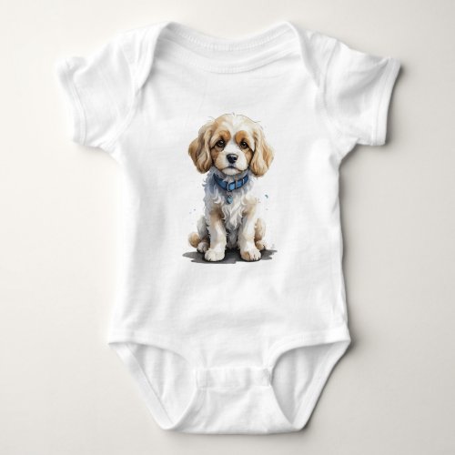 Cavachon puppy design baby bodysuit