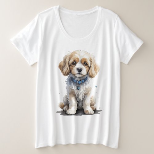 Cavachon puppy design plus size T_Shirt