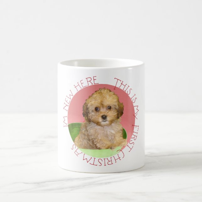 Cavachon Puppy First Christmas Coffee Mug (Center)