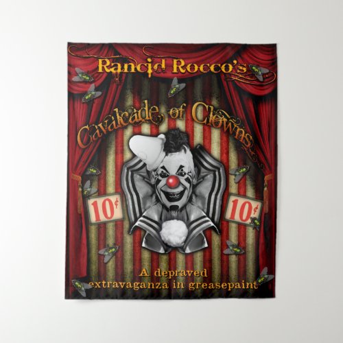 Cavalcade of Clowns Sideshow Banner Tapestry