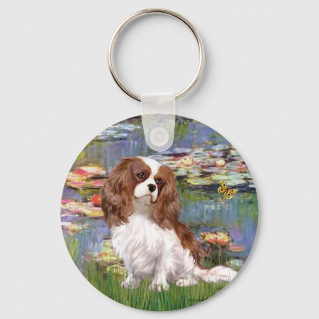 Cavalier 2 (bl) - Lilies 2 Keychain (Front)