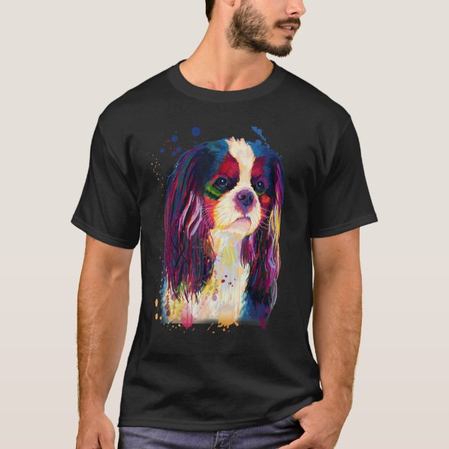Cavalier Beautiful Look Splash Painting T-Shirt (Front)