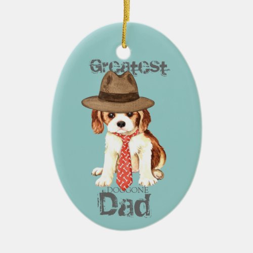 Cavalier Dad Ceramic Ornament