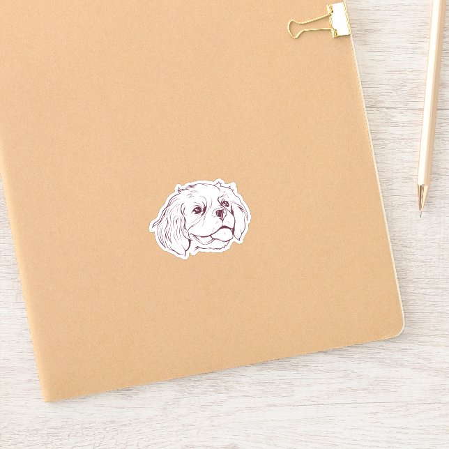 Cavalier Dog Face  Sticker (Notebook)