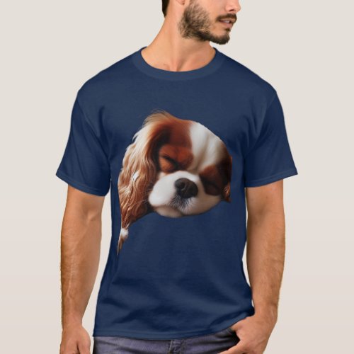 Cavalier Dog Sleeping T_Shirt