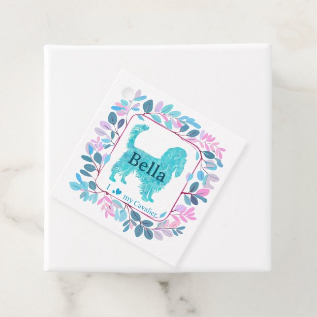 Cavalier Gift Tag – Personalized Pastel Blue Gift (In Situ)