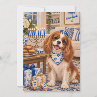 Cavalier Hanukkah Bandana Flat Card