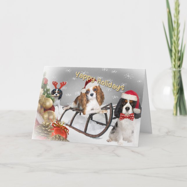 Cavalier Have A Yappy Christmas Holiday Card (Front)
