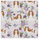cavalier kc spaniel dog lavender florals fabric