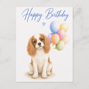 Cavalier King Charles Birthday Postcard