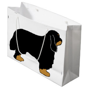 Cavalier King Charles black and tan silo Large Gift Bag