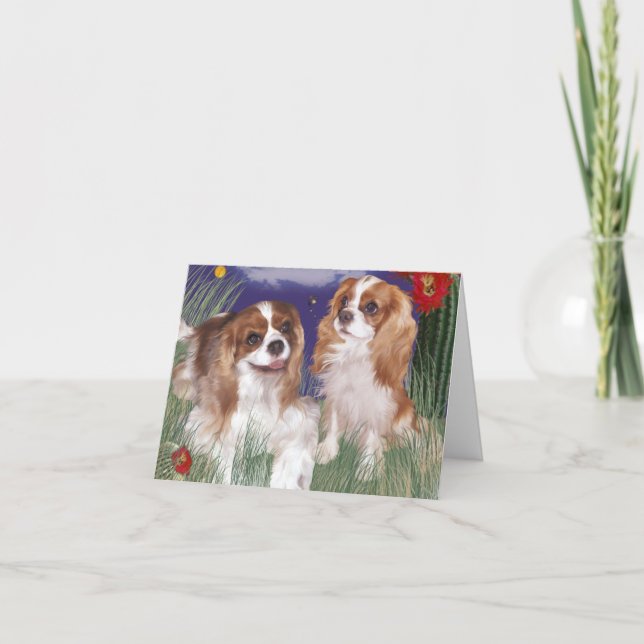 Cavalier King Charles, Blenheim Babies Card (Front)