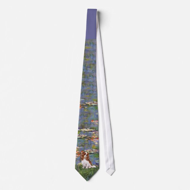 Cavalier King Charles (Blenheim) - Lilies 2 Neck Tie (Front)