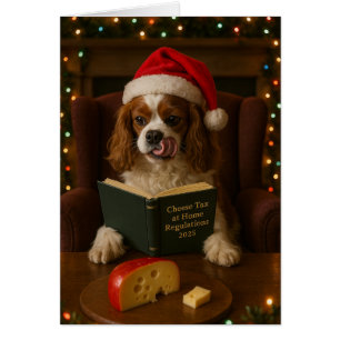Cavalier King Charles 'Cheese Tax' Christmas card