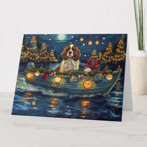 Cavalier King Charles Christmas Festive Voyage Card