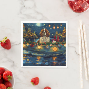 Cavalier King Charles Christmas Festive Voyage Napkins
