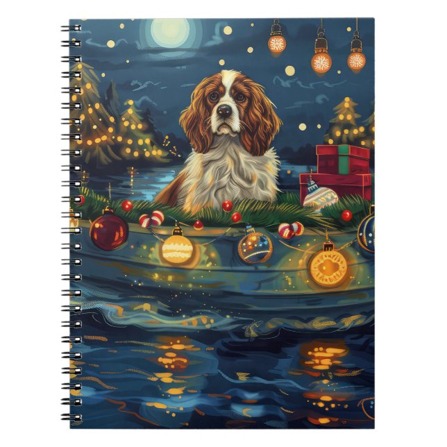 Cavalier King Charles Christmas Festive Voyage Notebook (Front)