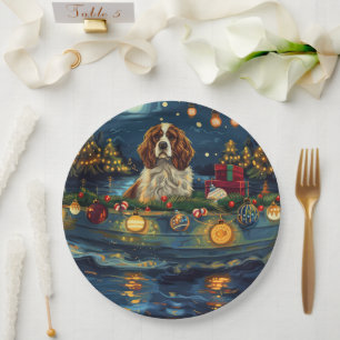 Cavalier King Charles Christmas Festive Voyage Paper Plates