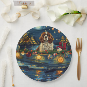 Cavalier King Charles Christmas Festive Voyage Paper Plates