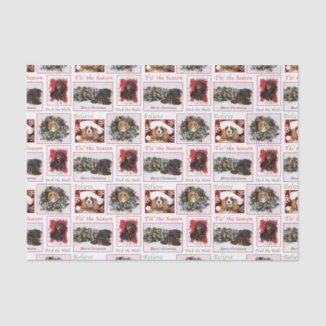 Cavalier King Charles Christmas Tissue Paper (Front)