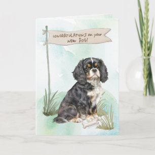 Cavalier King Charles Congratulations New Dog Card