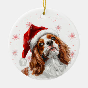 Cavalier King Charles Dog Christmas Personalized Ceramic Ornament