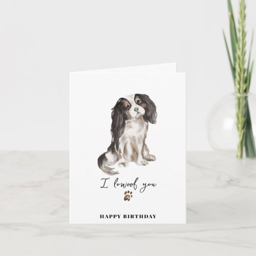 Cavalier King Charles Dog Paw Puppy Pets Birthday Card