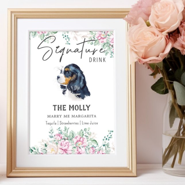 Cavalier King Charles Dog Signature Drink Sign (Creator Uploaded)