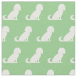 Cavalier King Charles Dog Silhouette Pet Green Fabric