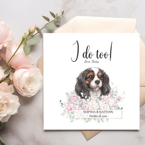 Cavalier King Charles Dog Wedding Cocktail Napkins