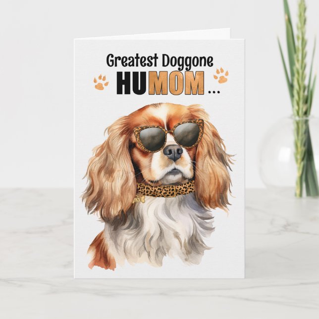 Cavalier King Charles Greatest HuMOM Mother's Day Holiday Card (Front)