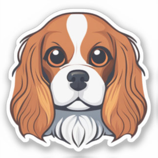 Cavalier king charles head sticker