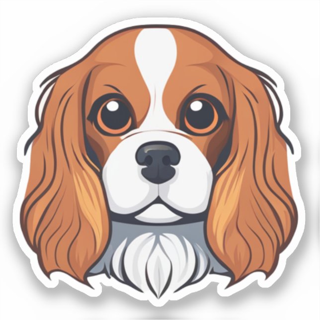 Cavalier king charles head sticker (Front)