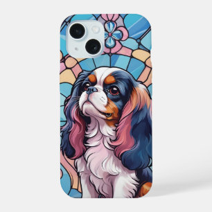 Cavalier King Charles Pastel Colors Stained Glass iPhone 15 Case