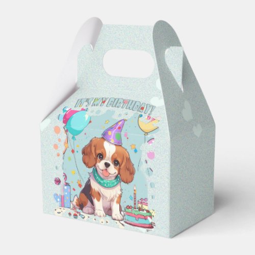 Cavalier King Charles Pastel Its my Birthday Favor Boxes