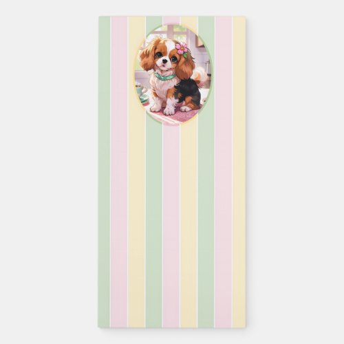 Cavalier King Charles Pastel Lines Cottagecore Magnetic Notepad