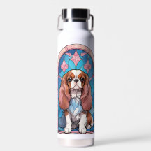 Cavalier King Charles Pastel Pink Stained Glass