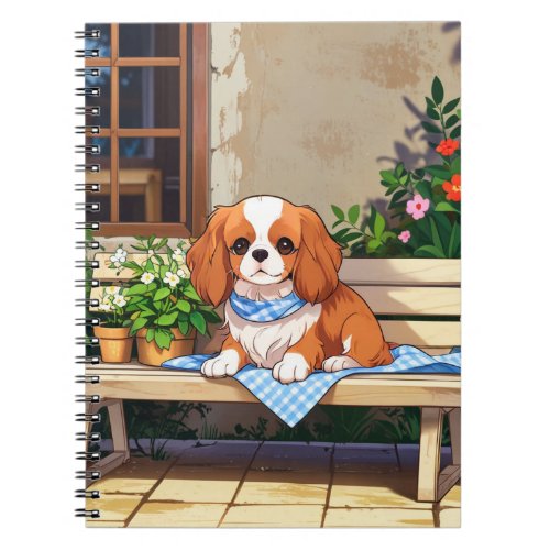 Cavalier King Charles Pastel with flowers Notebook