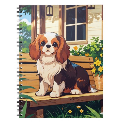 Cavalier King Charles Pastel with flowers Notebook