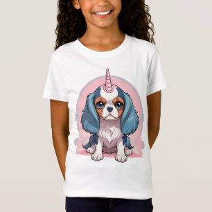 Cavalier King Charles Pink Pastel Unicorn T-Shirt