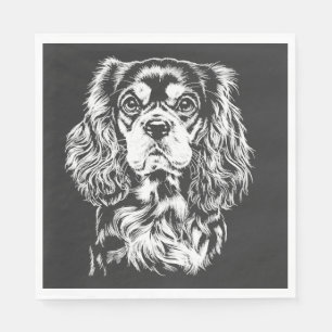 Cavalier King Charles Portrait Minimalist Apparel Napkins