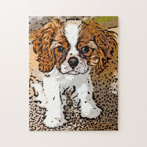 Cavalier King Charles Puppy Jigsaw Puzzle 