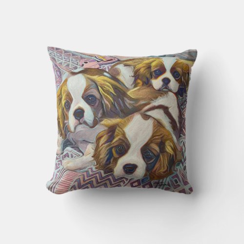 Cavalier King Charles Puppy Pillow With Custom Art