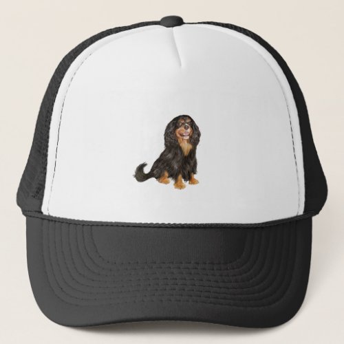 Cavalier King Charles R _ Black and tanpng Trucker Hat