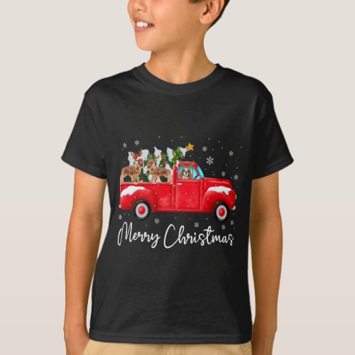 Cavalier King Charles Red Truck Christmas Santa Xm T_Shirt