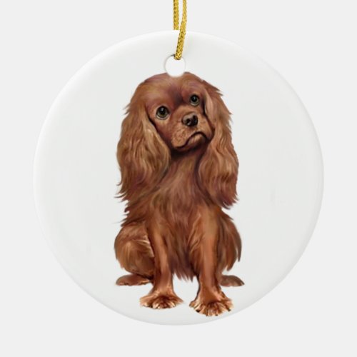 Cavalier King Charles _ Ruby Ceramic Ornament