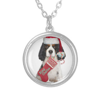 Cavalier King Charles Sandy Canes Silver Plated Necklace