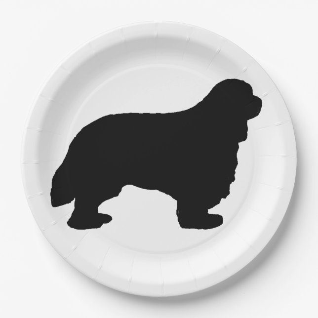 Cavalier King Charles silo black Paper Plates (Front)
