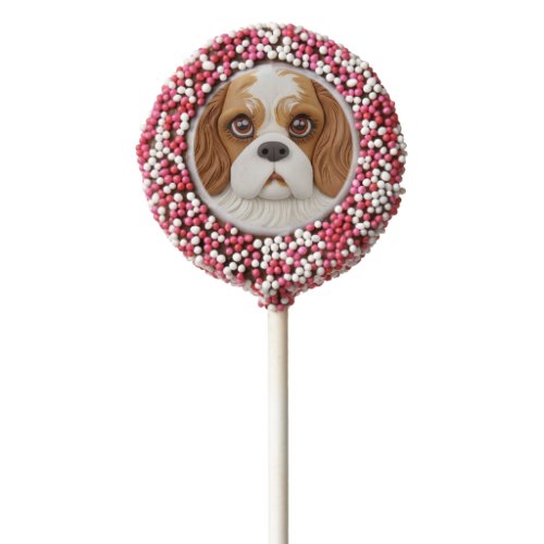 Cavalier King Charles Spaniel 3D Inspired Chocolate Covered Oreo Pop